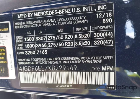 2019 Mercedes-Benz Gls 450 4Matic из США, поврежденный, VIN 4JGDF6EE7KB229169